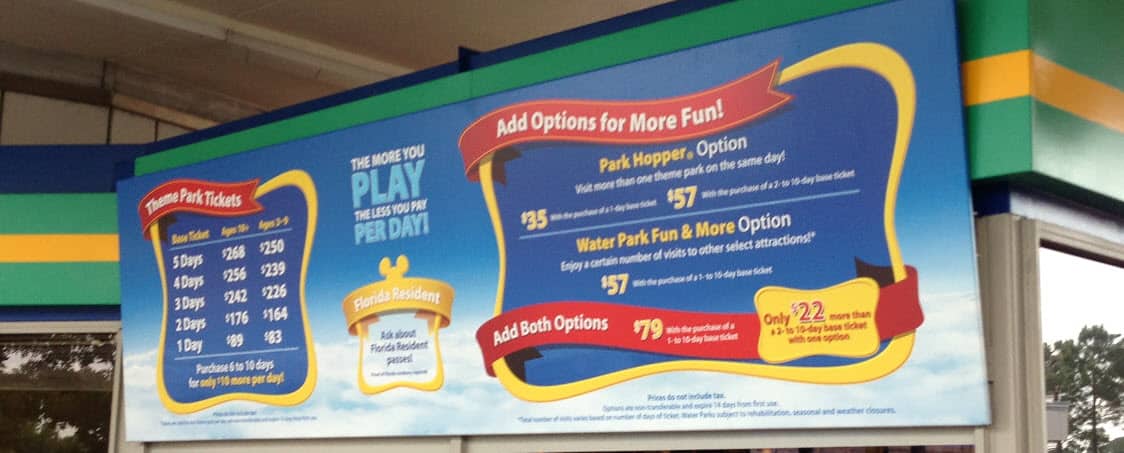 Disney World Park Ticket Prices
